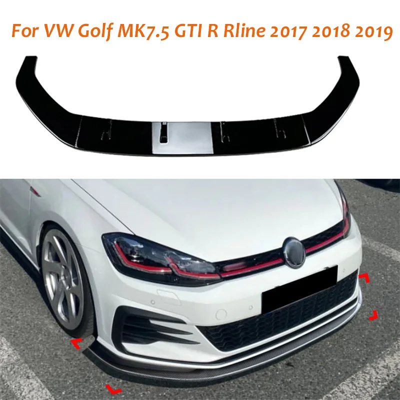 

Car Front Lower Bumper Splitter chin Lip Spoiler Diffuser Guard Kit Cover Protector For VW Golf MK7.5 GTI R Rline 2017 2018 2019