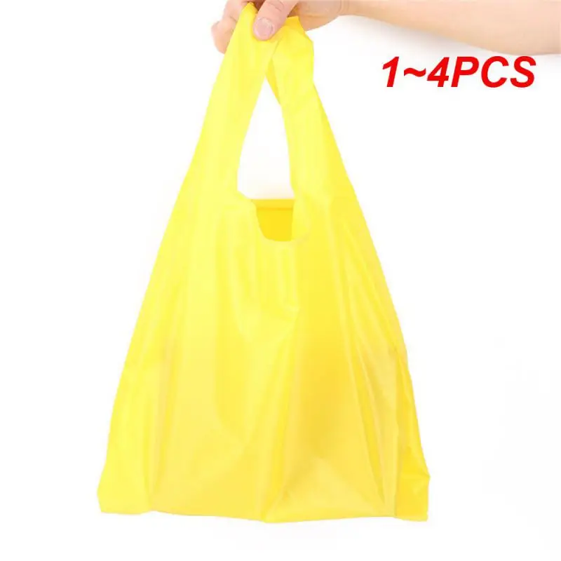 1~4PCS Shopping Bag Eco-friendly Foldable Hand Shoulder Reusable Shop Bags Bag Polyester Grocery Bags