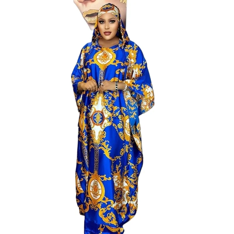 

African Dresses for Women Muslim Fashion Print Boubou Dashiki Ankara Outfit Evening Gown Dubai Kaftan Abaya Robe Djellaba Femme