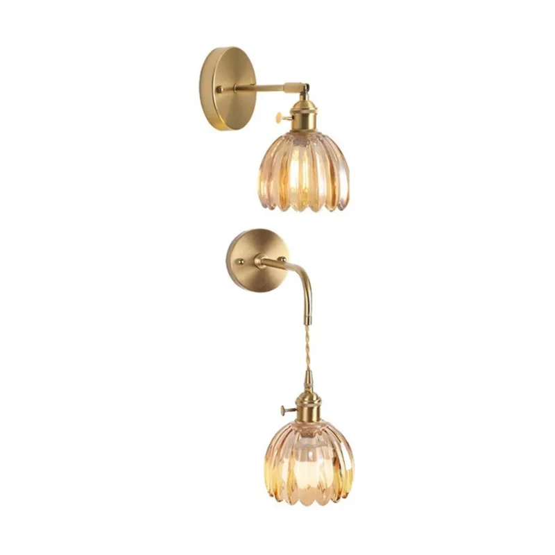 CYCLI-For Bedroom Room Decoration Study Led Lights Mirror Light Nordic Wall Sconce Modern Floral Glass Wall Lamp With A Switch