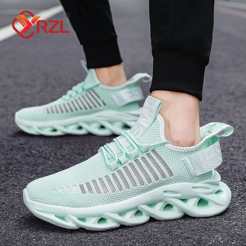 YRZL hommes chaussures baskets confortables femmes respirant Couple chaussures de course maille Tenis chaussures de Sport taille 36-46 baskets de marche hommes