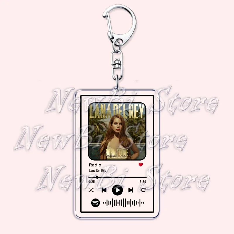 Hot Singer Lana Del Rey Keychain for Women Accessories Music Brooklyn BabyYoung and Beautiful Tough Keying Jewelry Fans Gifts