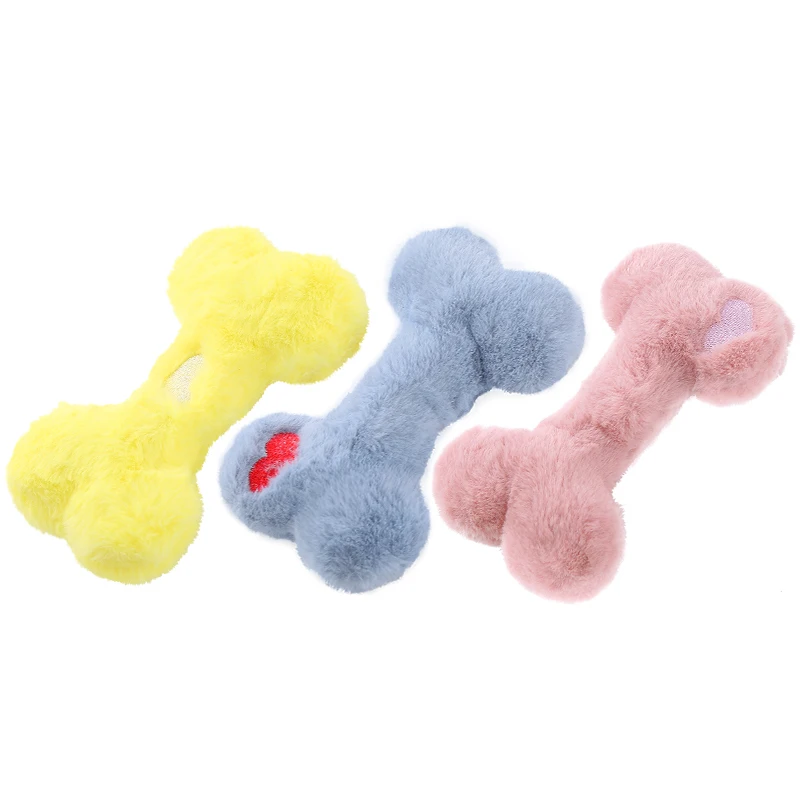 

Plush Squeaky Bone Dog Toy, Bite-Resistant Chew Toy for Dogs, Interactive Pet Play & Teething Supplies