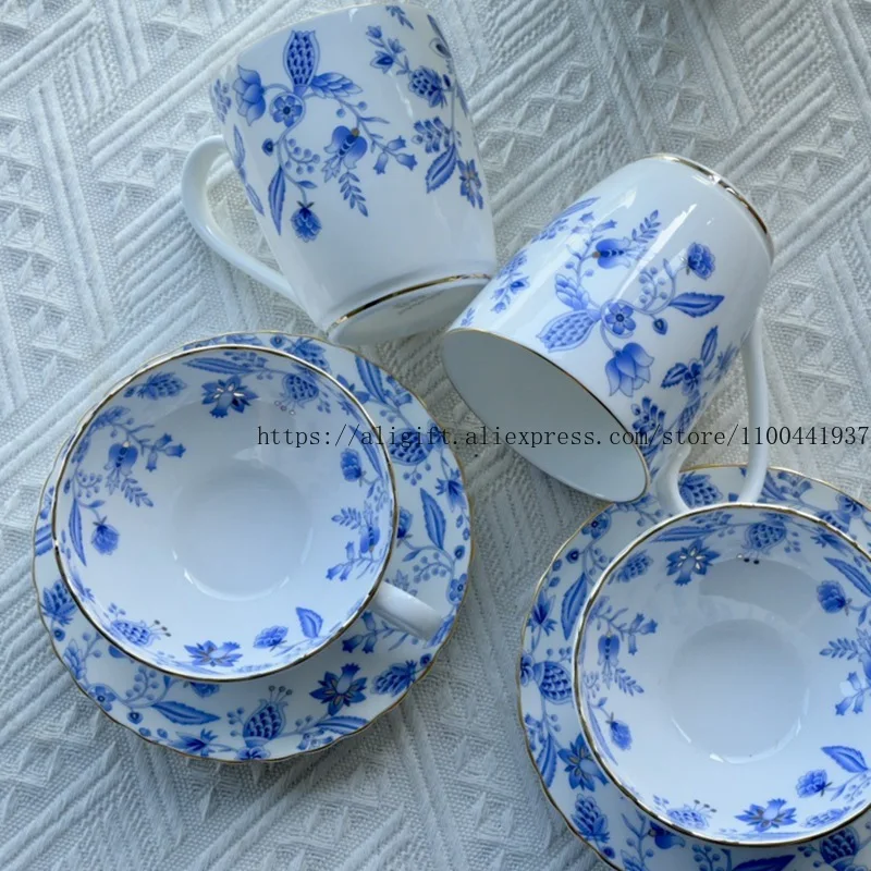 

Japanese Blue Bone China Coffee Cup Tea Cup Mug Teapot Light Luxury Tea Set For Home Use