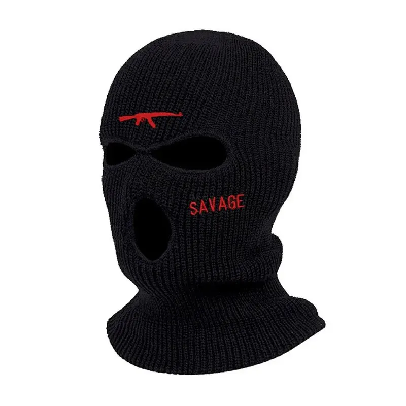 3 Hole Balaclava Full Face Cover Ski Balaclava Winter Outdoor Sport Knitted Face Cover for Outdoor Sports