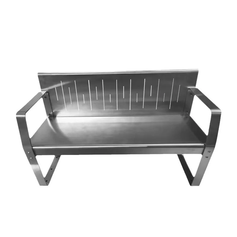 

Bamboo Outdoor Waiting Chair Thickened Design Public Seat Park Lounge Chair School Office Use