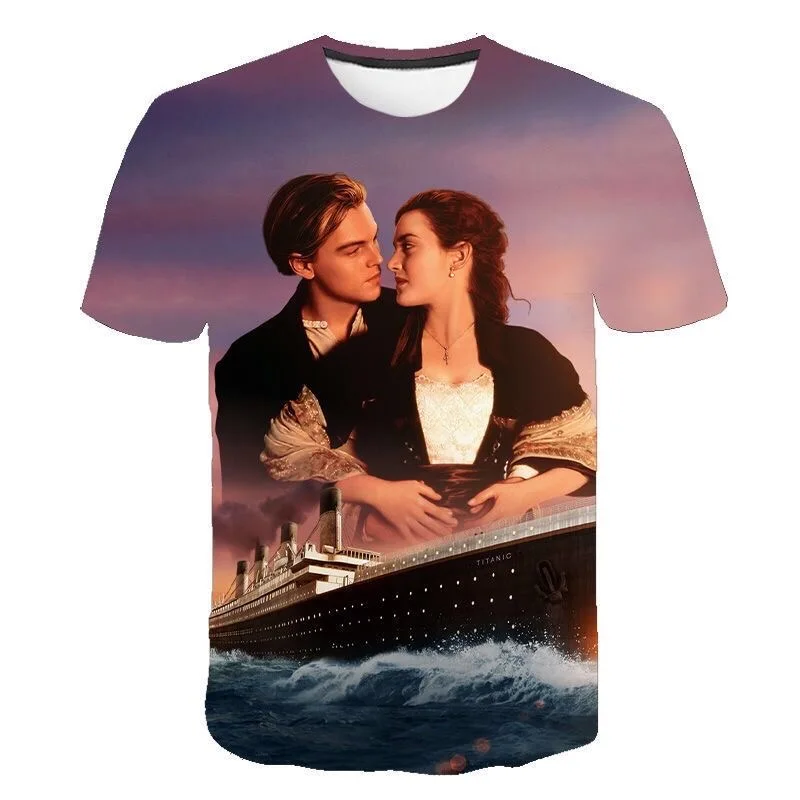 Camiseta con estampado 3D de Titanic Jack para hombre y mujer, camisa informal a la moda con cuello redondo, Europa y América, nueva tendencia, 2024