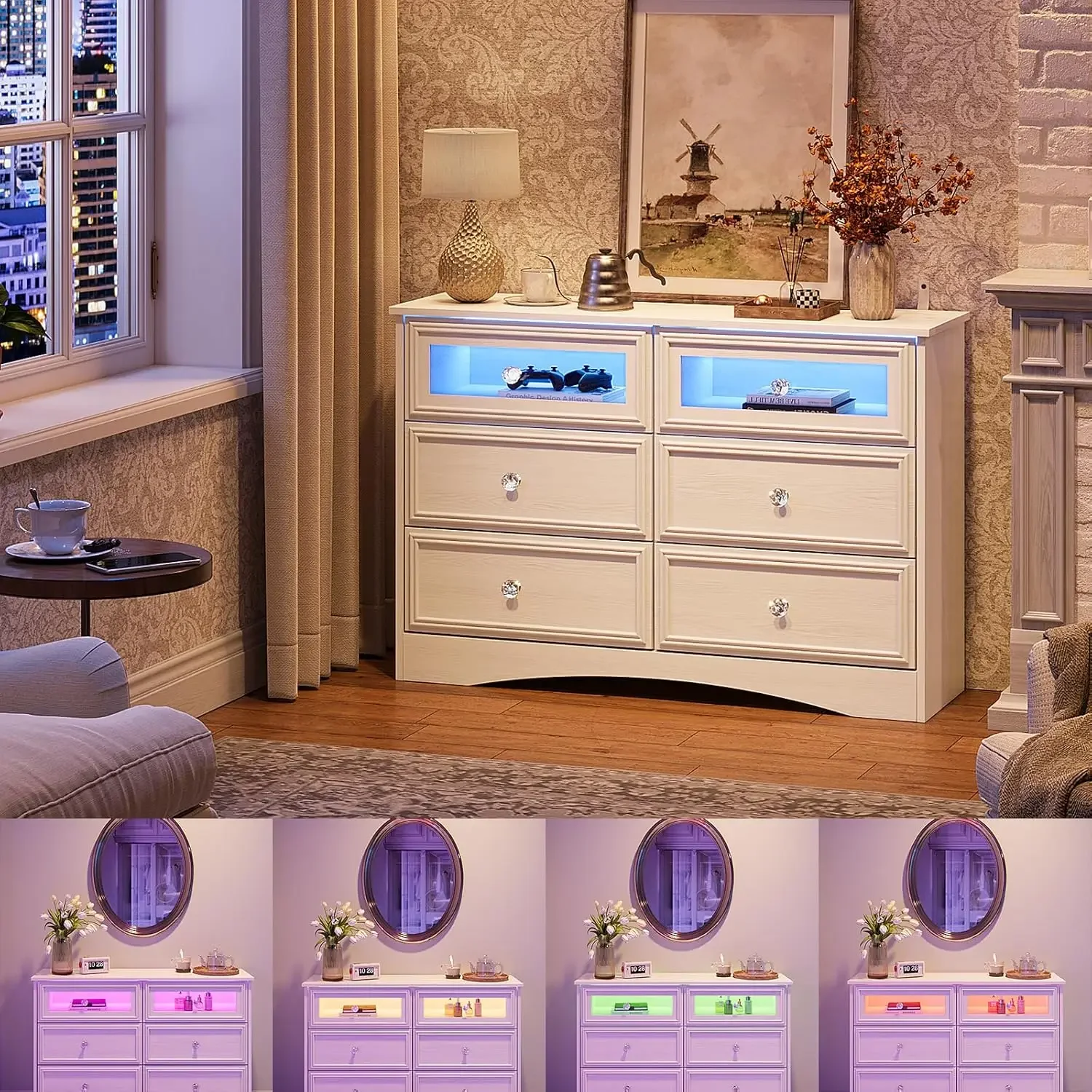 Dressers for Bedroom, Chest of Drawers Closet Organizers and Storage Clothes - Easy Pulls Handle