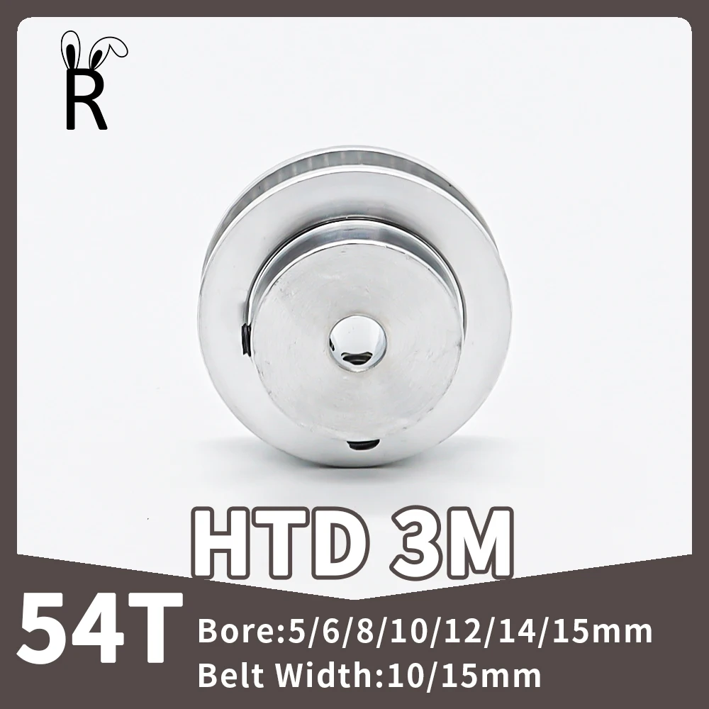 

54Teeth HTD 3M Pulley Synchronous Wheels Timing Pulley 54T Bore 5/6/8/10/12/14/15mm Teeth Width 10/15mm Gears HTD 3M Belt Pulley