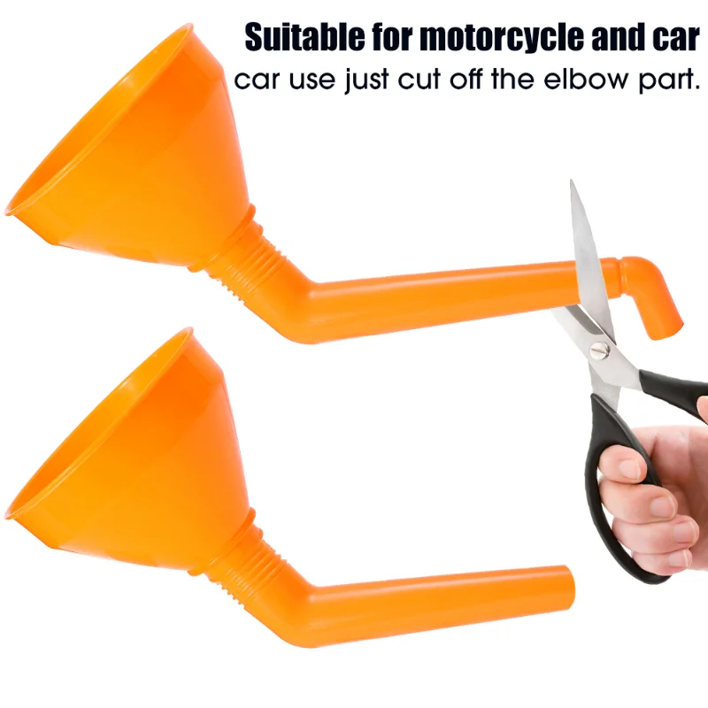 130/145/160mm Universal Car Refueling Funnel with Filter Detachable Hose Motorcycle Gasoline Oil Filling Funnels Tools