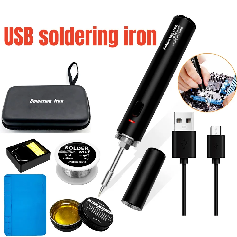 USB Wireless Charging Electric Soldering Iron Tin Portable Solder Iron USB Fast Charging Microelectronic Repair Welding Tool Kit