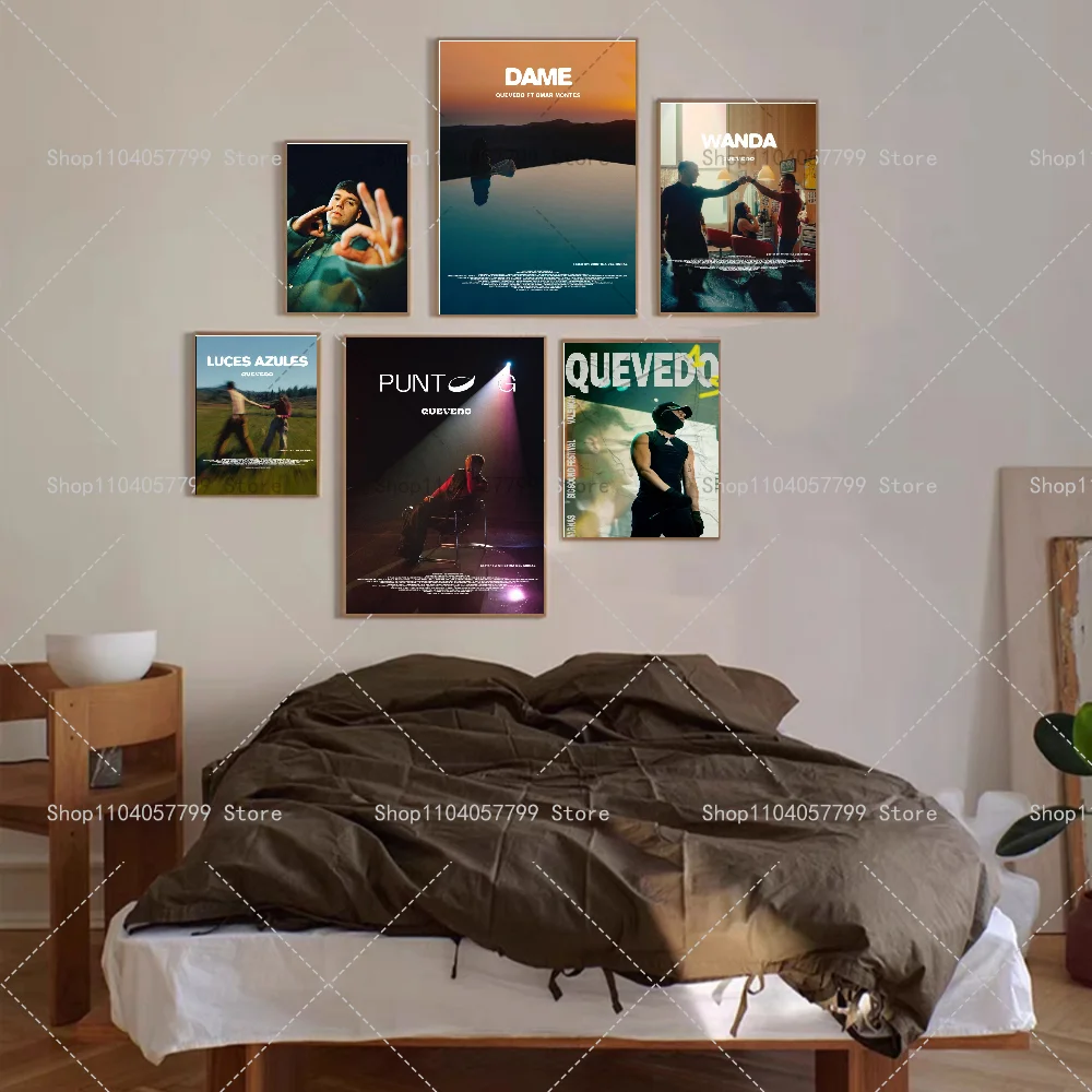 1PC Nordic Pop Rapper Quevedo Music Album Poster Self-adhesive Art Waterproof Paper Sticker Coffee House Bar Room Wall Decor