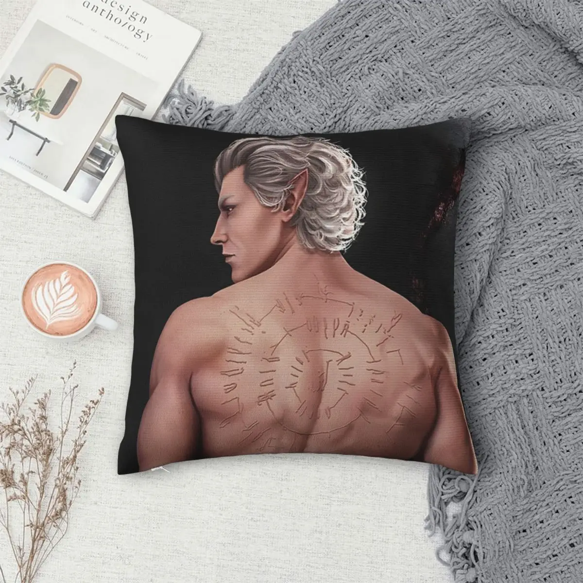Baldurs Gate Astarion Game Square Pillowcase Cushion Cover Pillow Case Throw Pillow Cover for Home Sofa Living Room