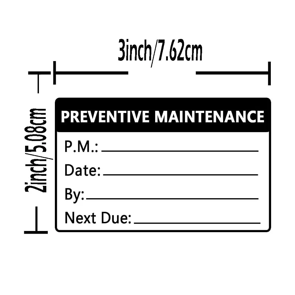 Preventative Maintenance Stickers 3x2 Inch Self Adhesive Vinyl Inspection Safety Labels by/Date/Next 200 Pcs