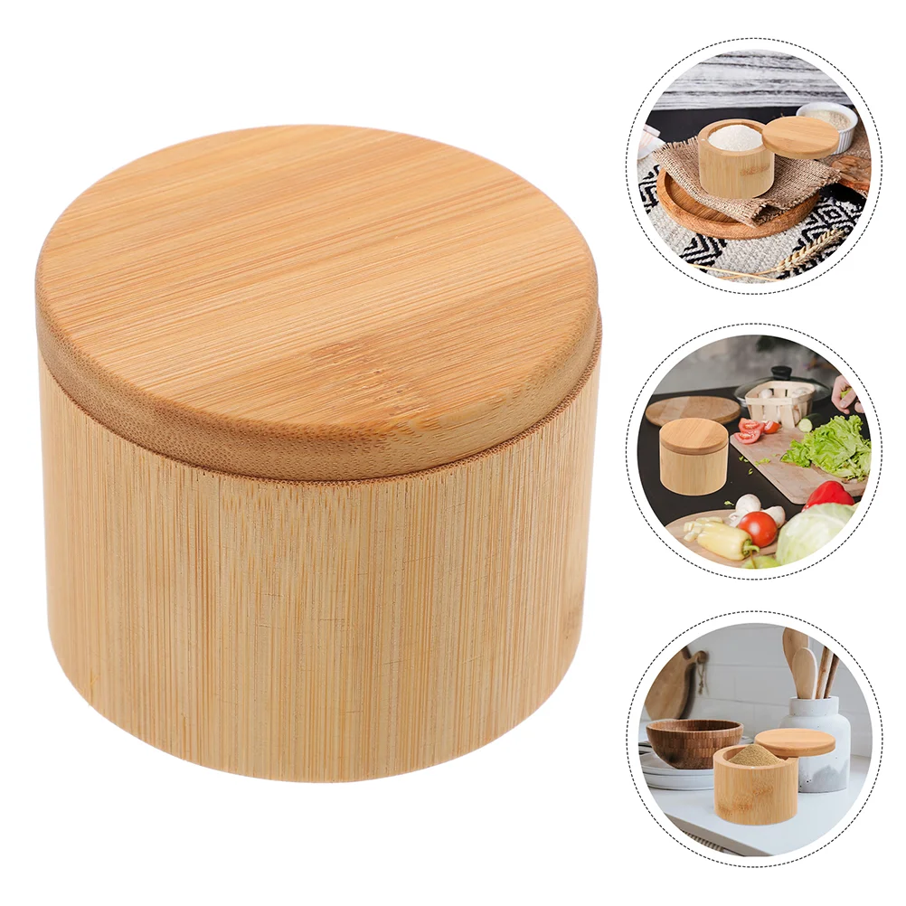 Spice Jar Rounded Container Kitchen Essentials Seasoning Box Khaki Condiment Holder for Salt