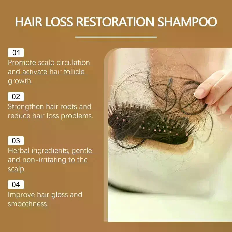 Herbal Hair Strengthening Shampoo Control Oil Natural Botanical Scalp Deep Nourishing Formula for Thinning Weak Hair All Types