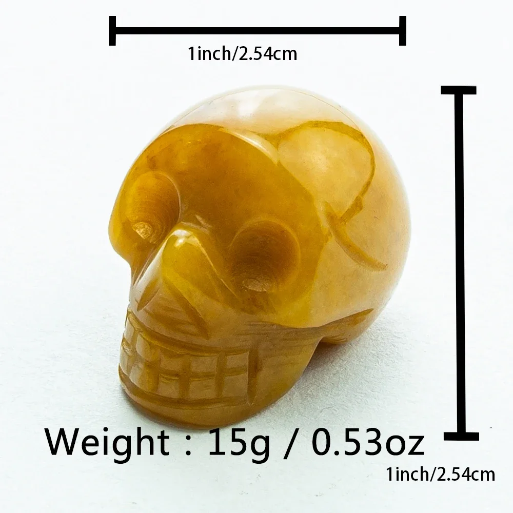 Natural Crystal 1-inch Skull Carving Halloween Gift Precious Jewelry Creative Crafts Home Decoration Desktop Ornament