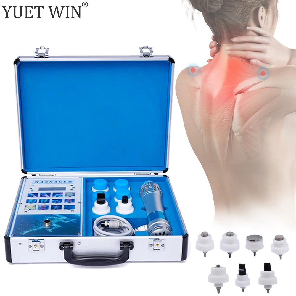 Portable Shockwave Therapy Machine Body Muscle Massage Relax with 12 Heads Shock Wave Equipment