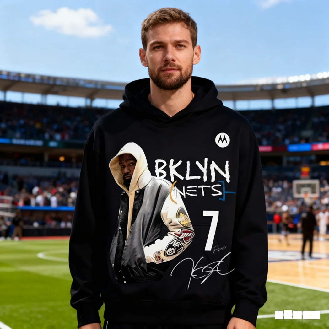Basketball Jersey No.7 Print Men's Cotton Hoodie Winter Warm Streetwear Hip Hop Pullover Sweatshirt Oversized Sports Jacket