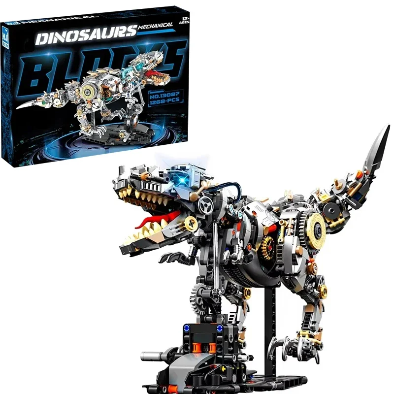 

1268PCS Dinosaur Building Blocks Mechanical T-Rex Model Educational DIY Desktop Decoration Toy Holiday Gift for Kids Adults
