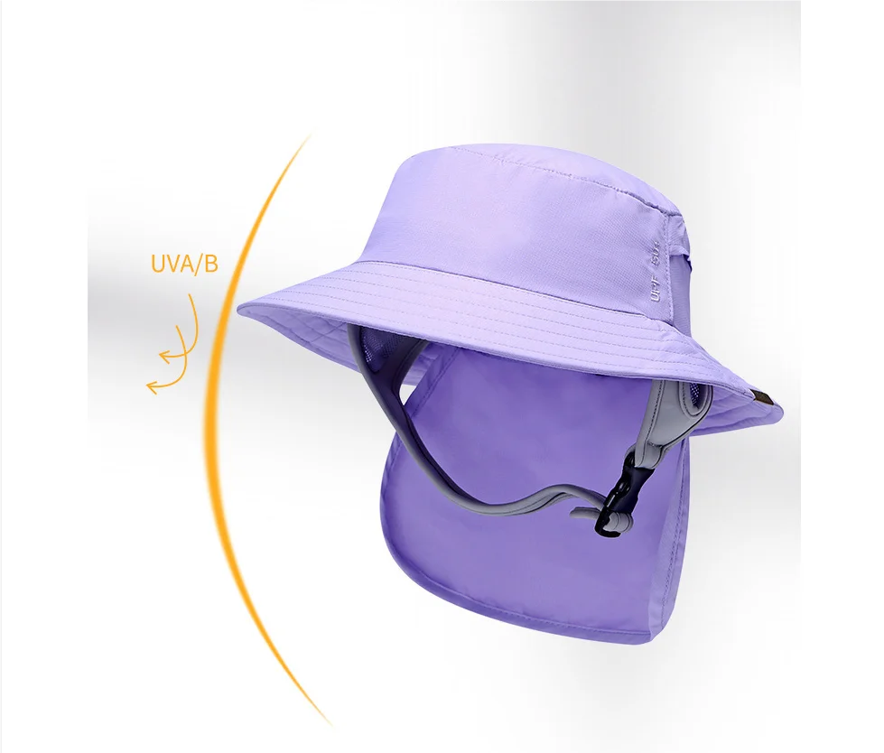 Topi Surf Indo Surfing, topi Backet dengan tali dagu Kitesurf nelayan olahraga air matahari Pria Wanita uniseks melindungi telinga