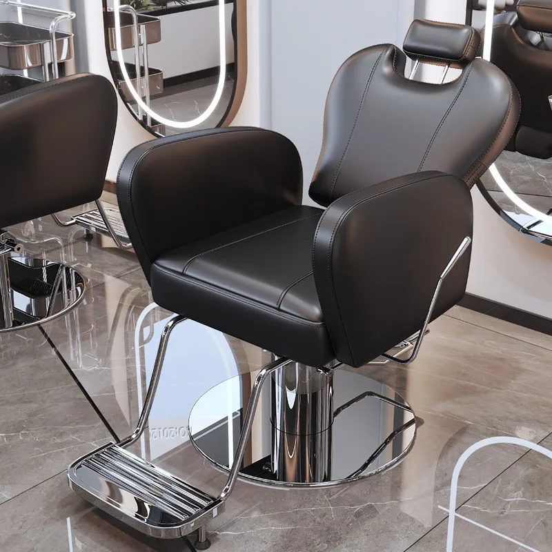 #Can Fold Down Hair Salon Chair, Men's Grooming and Shaving Chair, Headband Pillow, Hair Salon Specific Chair