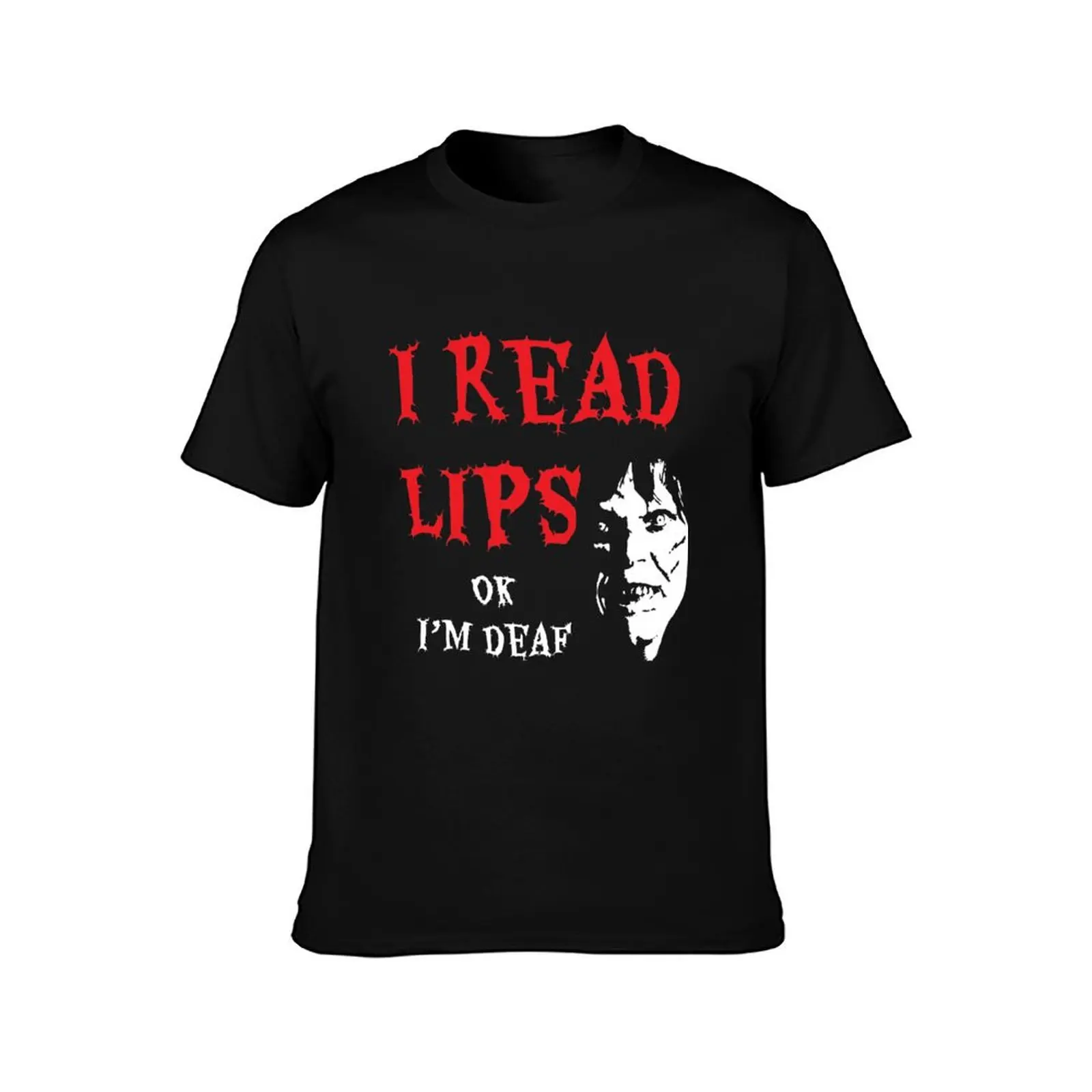 I Read Lips Deaf Shirt - Fun Funny Lip Reading Horror Awareness t T-Shirt, Summer Casual Cotton Tee, Oversized Streetwear Tops