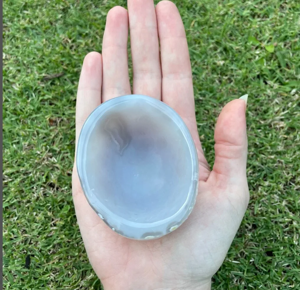 Natural Agate Bowl, Raw Quartz Crystal, Mineral Ashtray, Decorative Gift