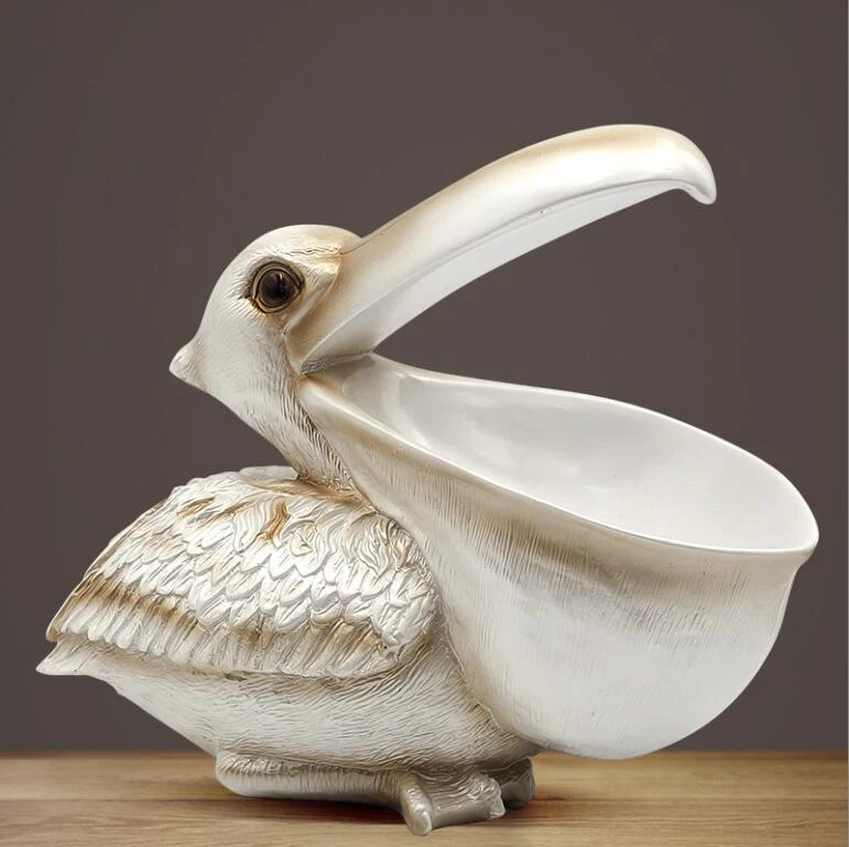 European Big Mouth Resin Birds Crafts Home Furnishings Decoration Jewelry Key Cellphone Storage Box Livingroom Desktop Ornaments