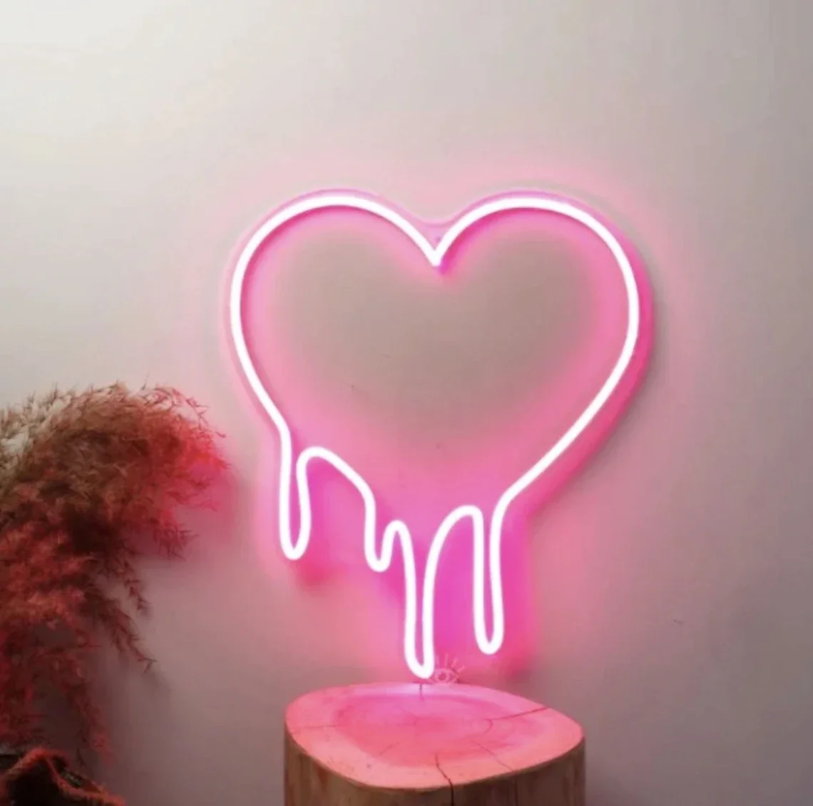 Bleeding Heart Neon Sign Melting Heart Neon Sign Custom Heart Custom Neon Bedroom Living Room Neon Couple Birthday Gift