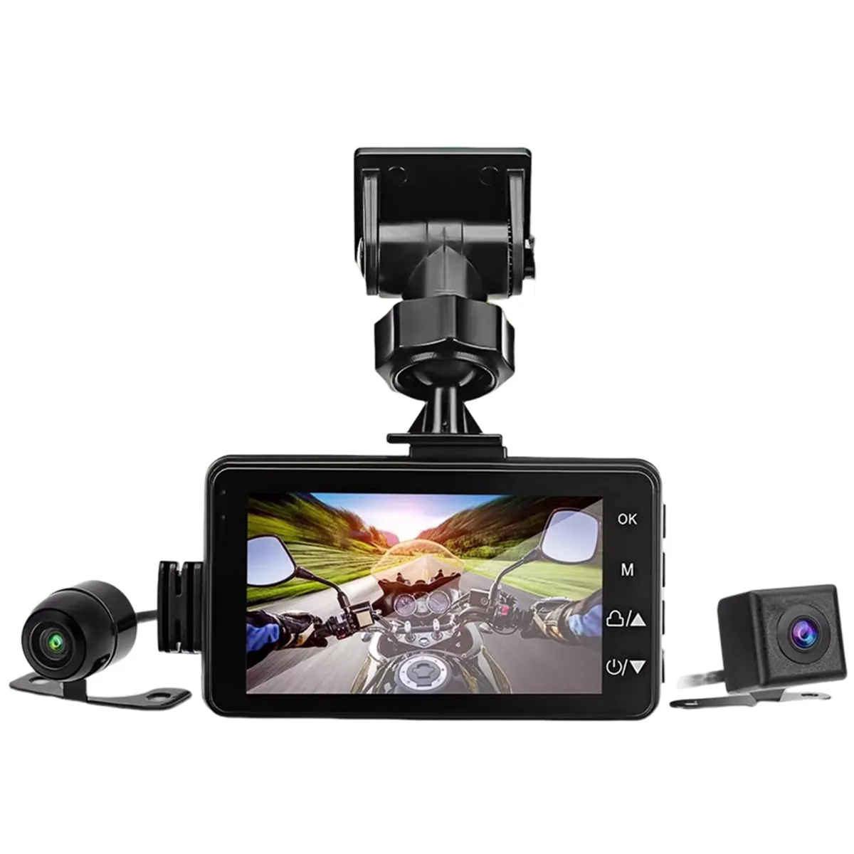 Motorcycle DVR Dash Camera with Front Rear Camera Dual Video Loop Recording Waterproof Motorbike Driving Recorder Cam ST