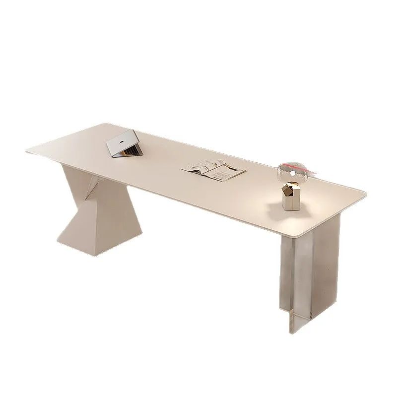 Cream Wind Slate Desk Minimalist Household Writing Desk White Desk Advanced Beauty Salon Negotiation Table and Chair