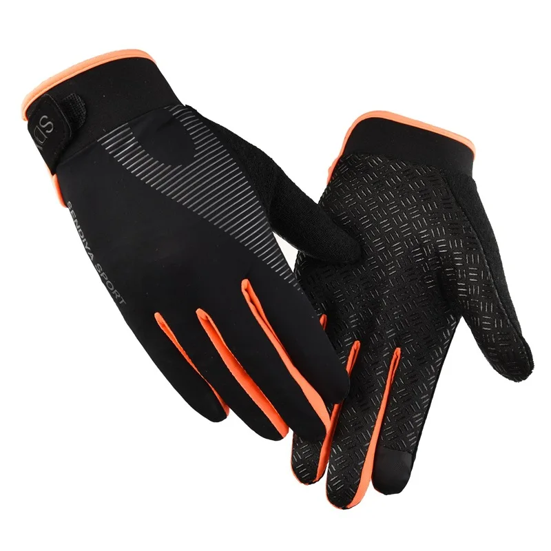 1 Pair Gym Gloves Motorcycle Bike Gloves Riding Adjustable Black Red Green Orange Simple Fashion Men Women Riding Driving Glove