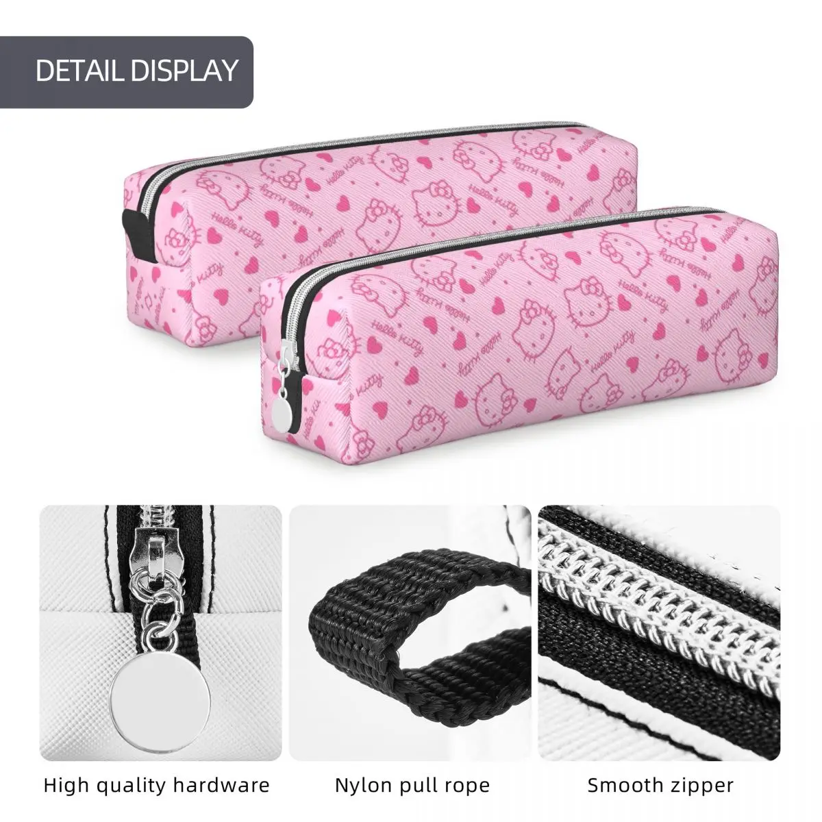 Classic Pink Hello Kitty astucci per matite per cartoni animati astuccio per matite per studenti grandi borse portaoggetti cancelleria per regali