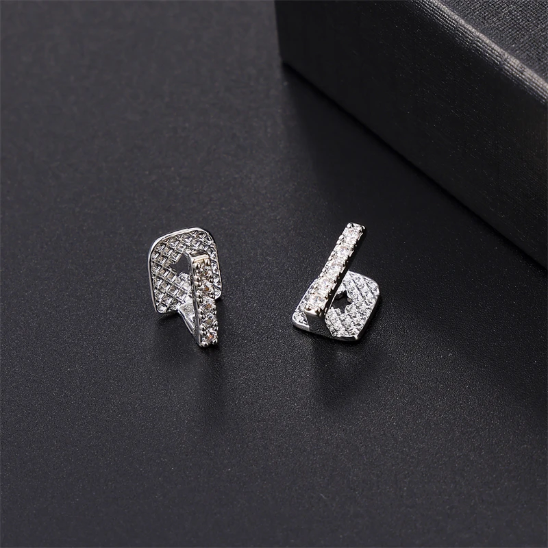 Hip Hop 2pcs Iced CapsTeeth Grillz Cubic Zircon Micro Pave Top & Bottom Charm Grills For Men Women Jewelry