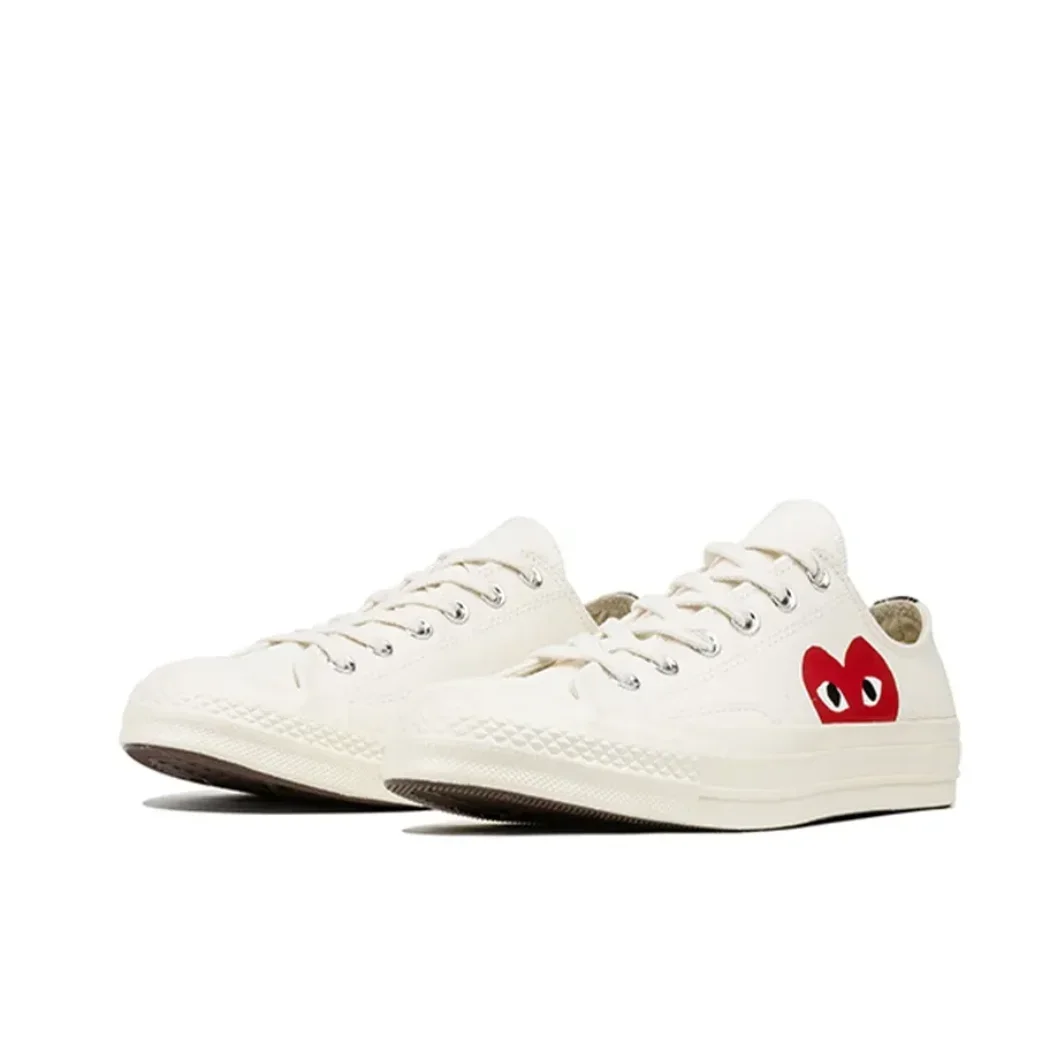 Converse 1970s Chuck Taylor All Star X CDG Low masculino e feminino branco cano baixo sapatos casuais