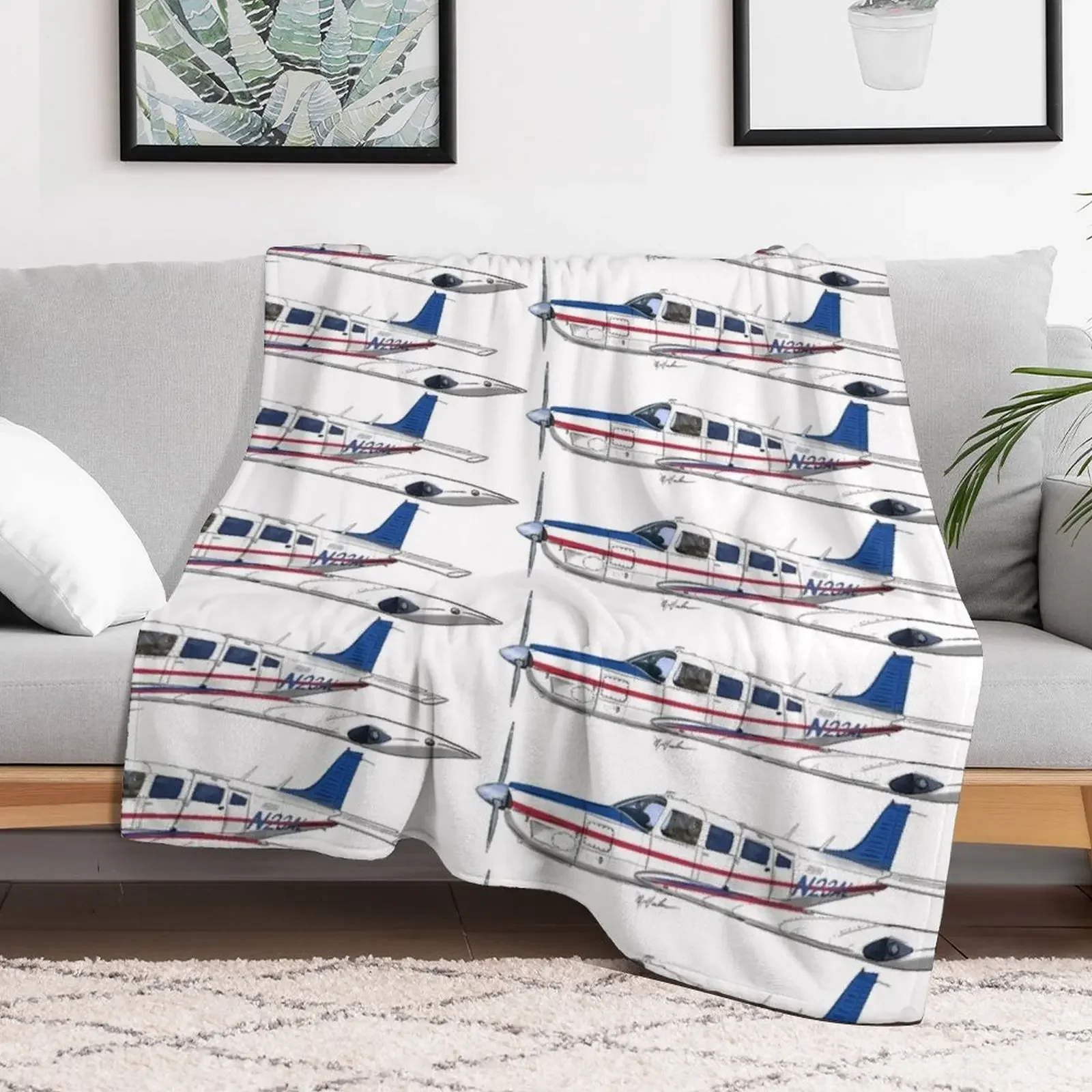 Piper Saratoga N23AL Throw Blanket Flannels Decorative Beds Soft Big Extra Large Throw Blankets