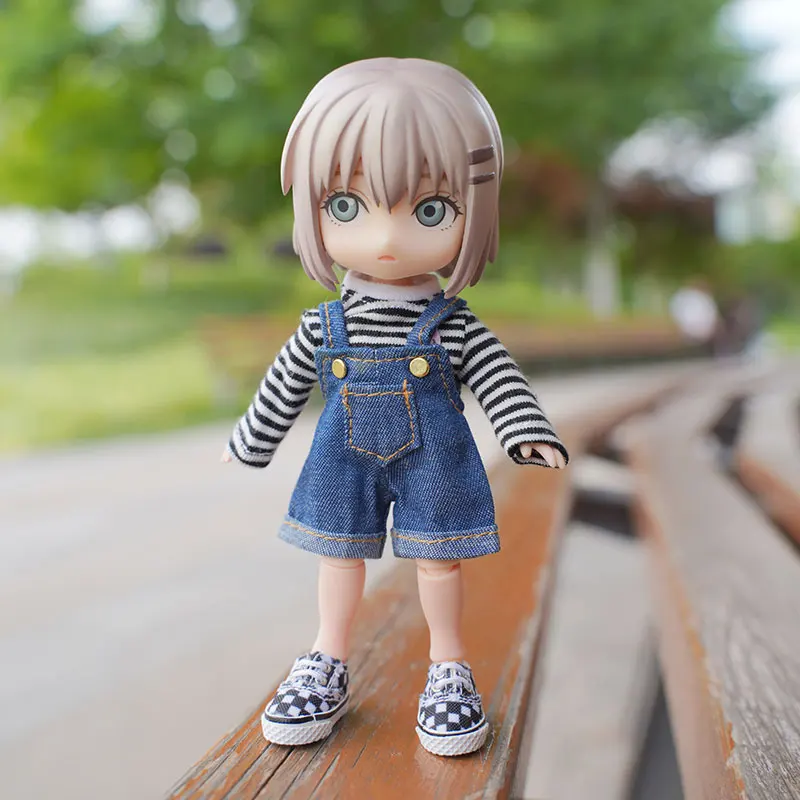Ob11 Doll Clothes Bib Short Half Skirt 1 / 12bjd Doll Clothes Obitsu11 Dress Pleated Lattice Skirt bjd Doll Clothes Toy