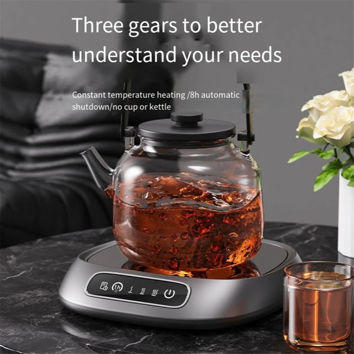 BFYLE Smart Heizung Untersetzer Büro Heiße Milch Kaffee Tee-Set Warm Untersetzer Hause Desktop Konstante Temperatur Untersetzer Rosa