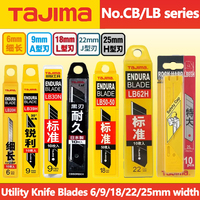TAJIMA Spare Blades 6/9/18/22/25mm width 10/50Pcs for A/L/J/H Type Utility Knife SK2 Steel Carpet Cutting Blade No.CB/LB series