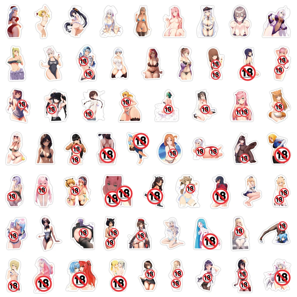 10/30/60/120pcs Sexy Anime Girls Hentai Waifu Stickers Cartoon Graffiti Adult Decals Decor DIY Phone Case Luggage Laptop Sticker