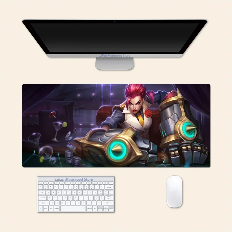 

Vi The Piltover Enforcer Large Mouse Pad League of Legends Anime Office Mousepad Creative Game Desk Mat Gift