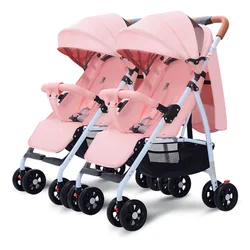 Twins Baby Stroller Detachable Lightweight Folding High Landscape One-touch Stowage 0-4 Years Old Baby Strollers