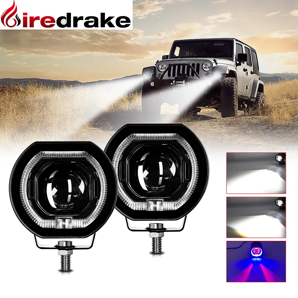

Car LED Auxiliary Headlight High/Low Protector Fog Lamps Led Motorcycle Lighthouse Super Brighter 120W 6000K 12V 24V
