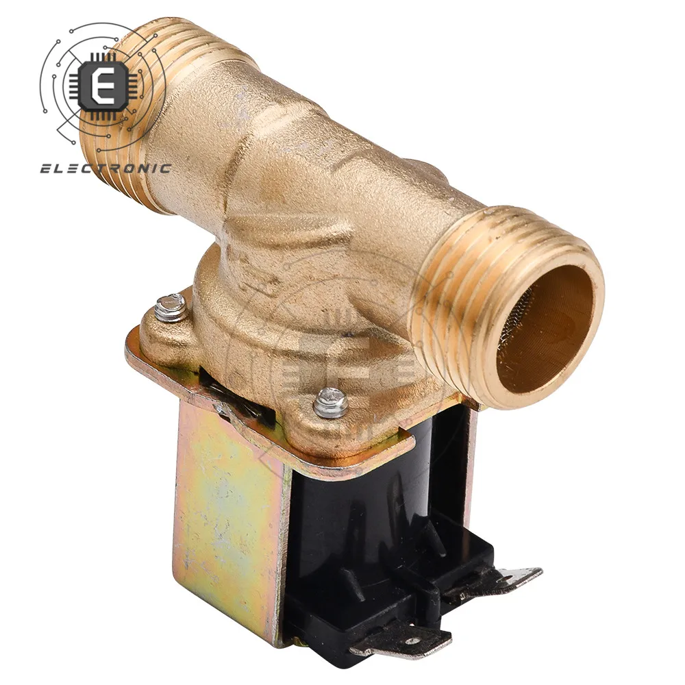 Interruttore elettrovalvola elettrica in ottone 220V DC 12V 24V G1/2 interruttore dell'acqua normalmente chiuso
