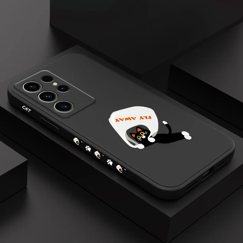 

Landing Cat Phone Case For Samsung Galaxy S25 S24 S23 S22 S21 S20 S10 S10E Ultra Plus FE Note 20 Ultra Plus Cover