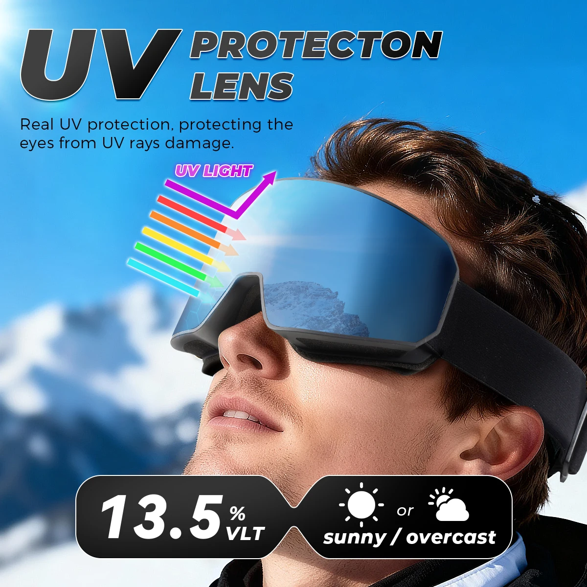VICTGOAL نظارات التزلج المضادة للضباب حماية من الأشعة فوق البنفسجية عدسة مزدوجة نظارات للتزلج على الجليد النساء الرجال نظارات رياضية في الهواء الطلق