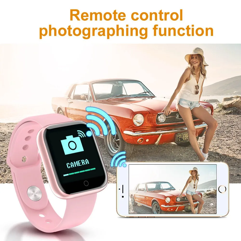 Reloj inteligente Y68 para hombre y mujer, pulsera deportiva con control del ritmo cardíaco, compatible con Xiaomi Redmi, Android, iPhone y Apple