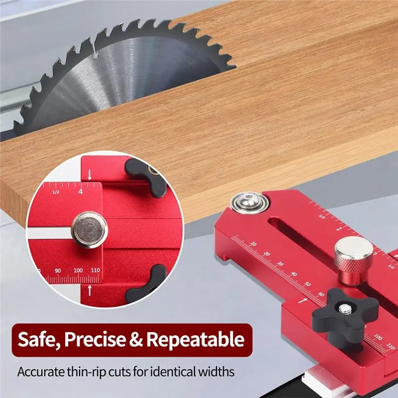 AWAH Thin Rip Jig Table Saw Accurate Thin Rip Guide Table Saw Thin Strip Jig Thin Rip Jig Table Saw For 3/8" X 3/4" T Slot