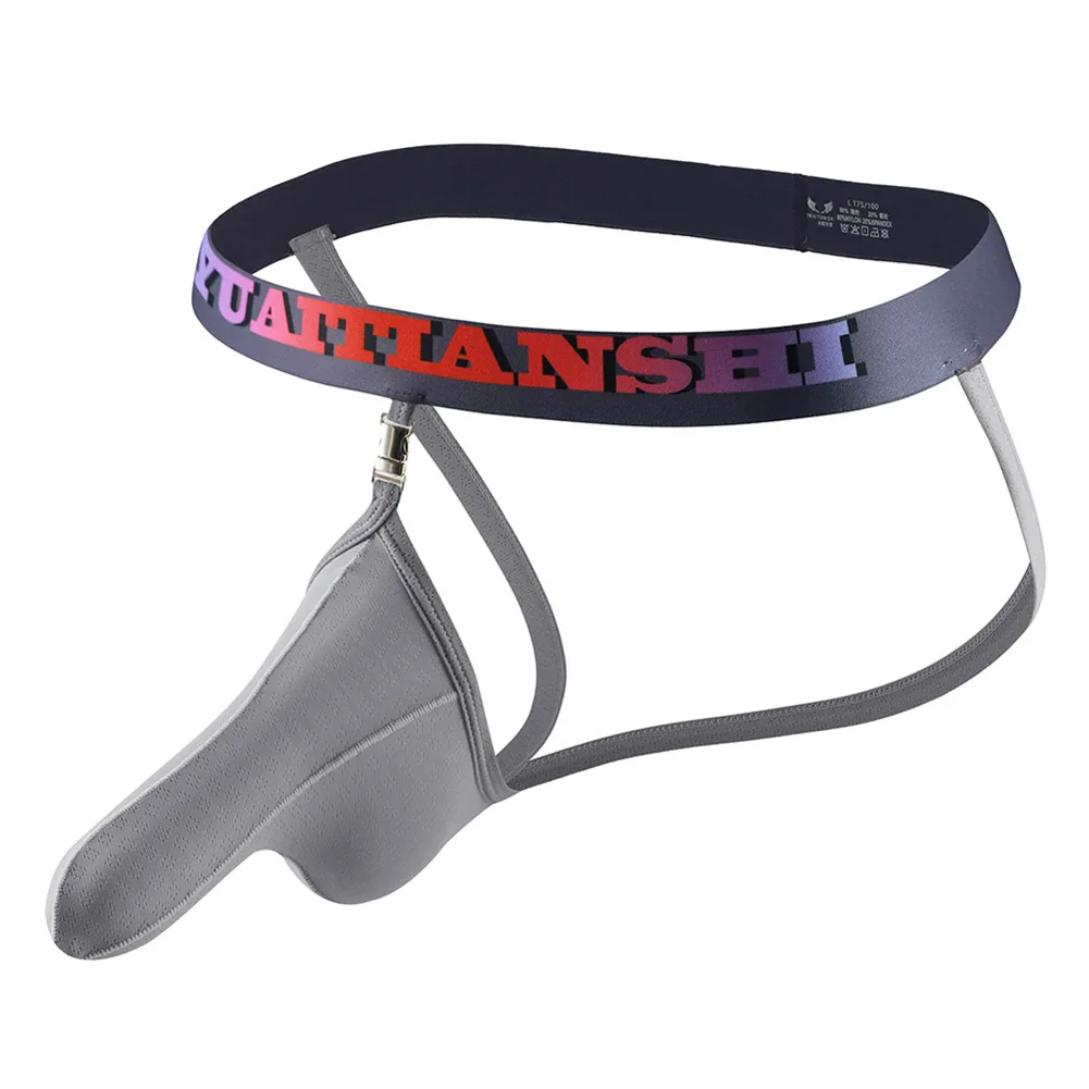 S تنفس الحقيبة سراويل الذكور مثير الملابس الداخلية للرجال أحزمة الوقاية طباعة g-سلسلة النمط الكلاسيكي نسيج خفيف الوزن #4